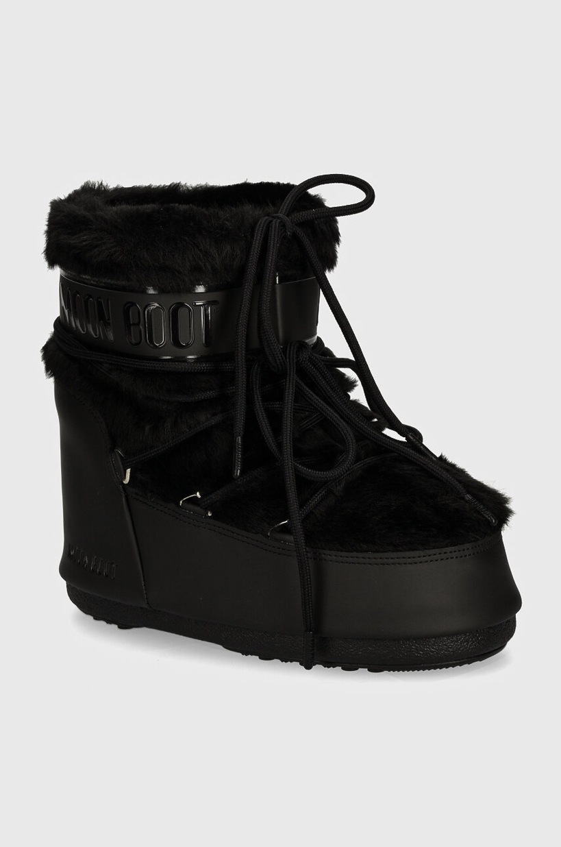 Зимние сапоги Moon Boot MB ICON LOW FAUX FUR цвет чёрный