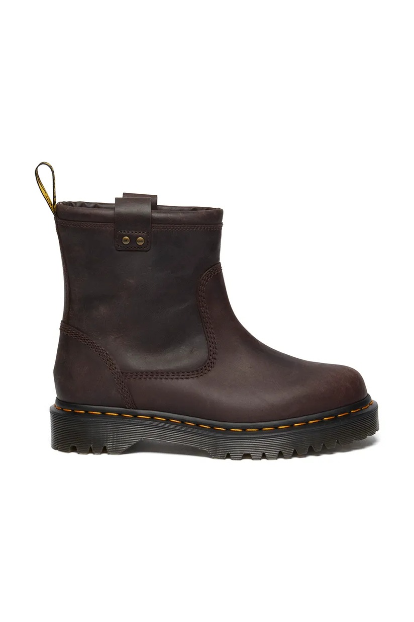 Docoo2 Dr. Martens bocanci de piele Zebzag 8 Tie culoarea maro, cu