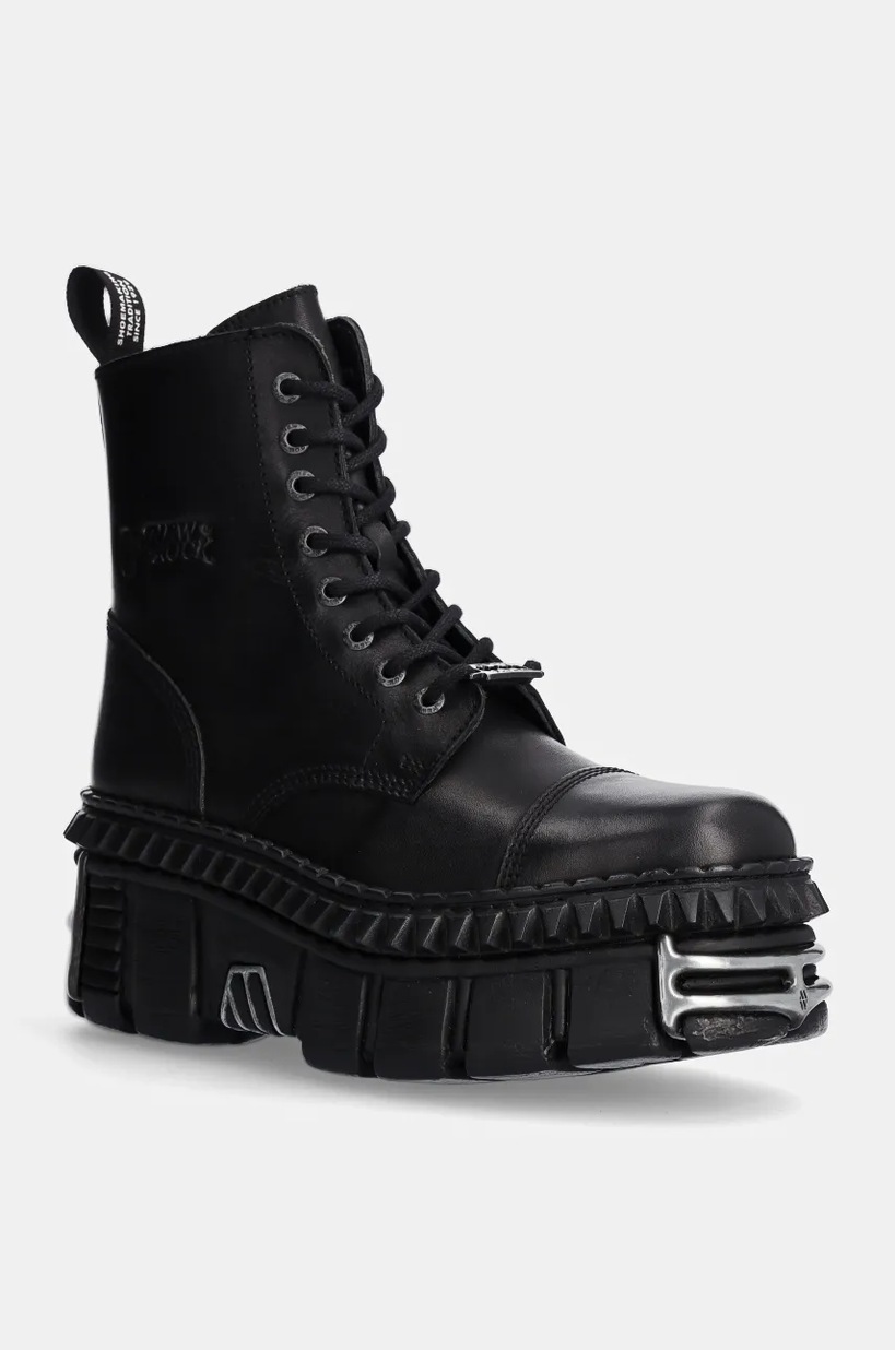 NASCOキュシュドロアー新品 Кожаные полусапоги New Rock Nomada Negro + Tower Negro Lateral E