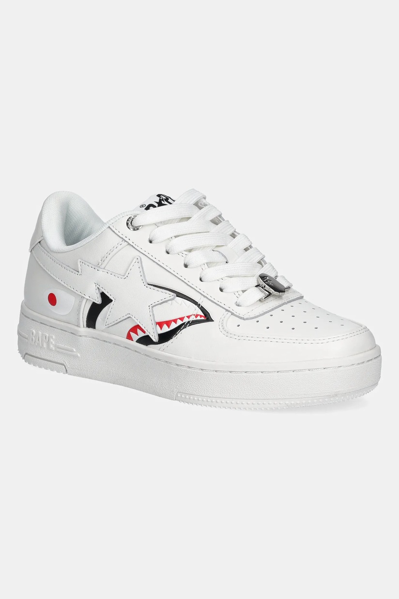 A Bathing Ape leather sneakers Shark Bape Sta L white color