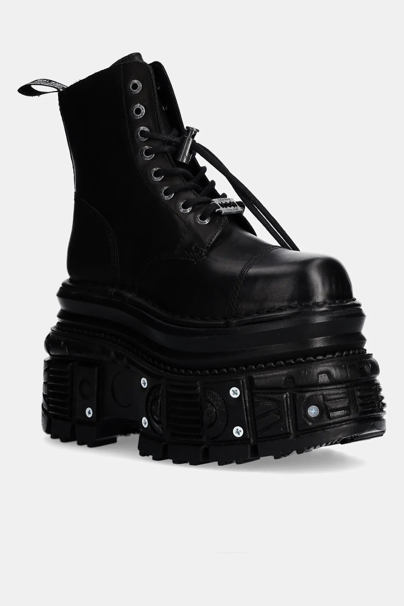 New Rock sneakersy skórzane CRUST NEGRO NEGRO + TOWER CASCO