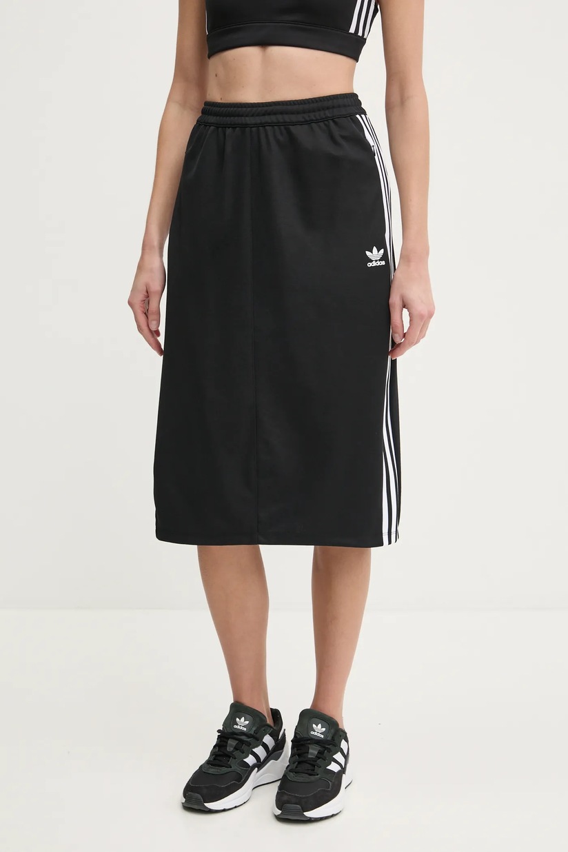Хлопковая юбка adidas Originals MAXI SKIRT цвет чёрный maxi прямая