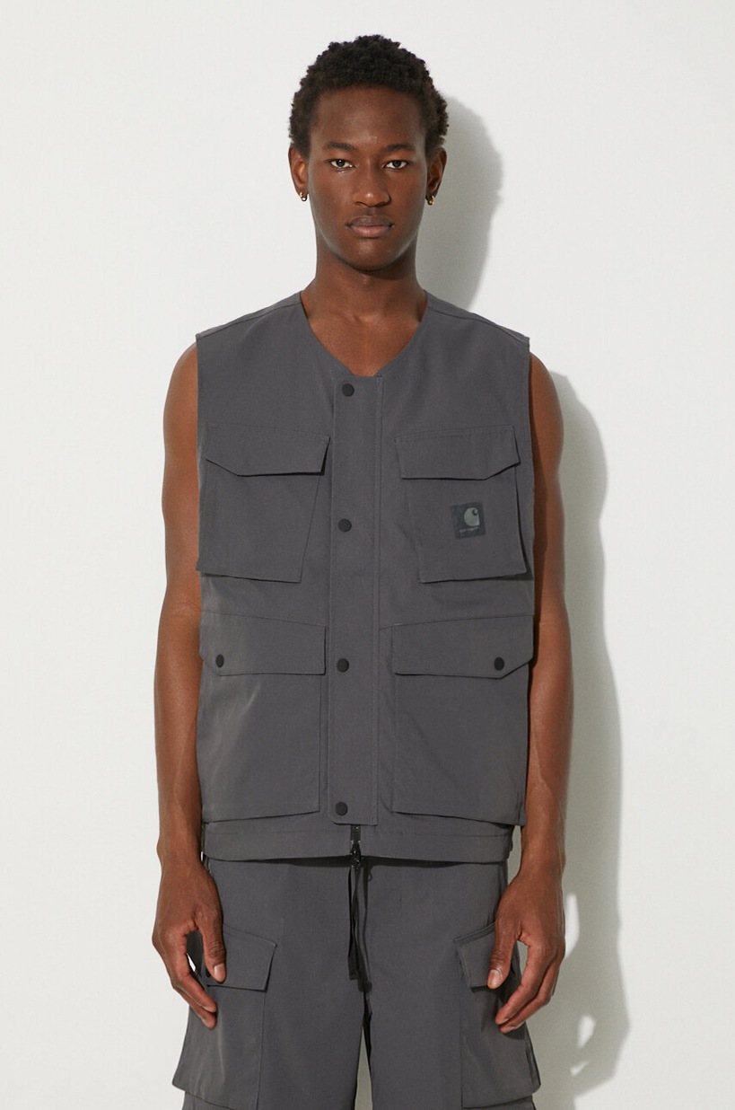 Carhartt WIP vest Balto Vest men's gray color I033615.87XX at PRM US