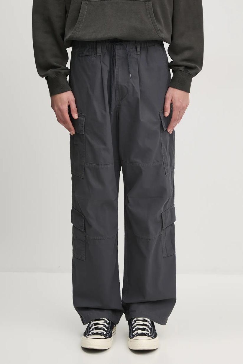 thisisneverthat cotton trousers BDU Pant gray color TN243WPARP02