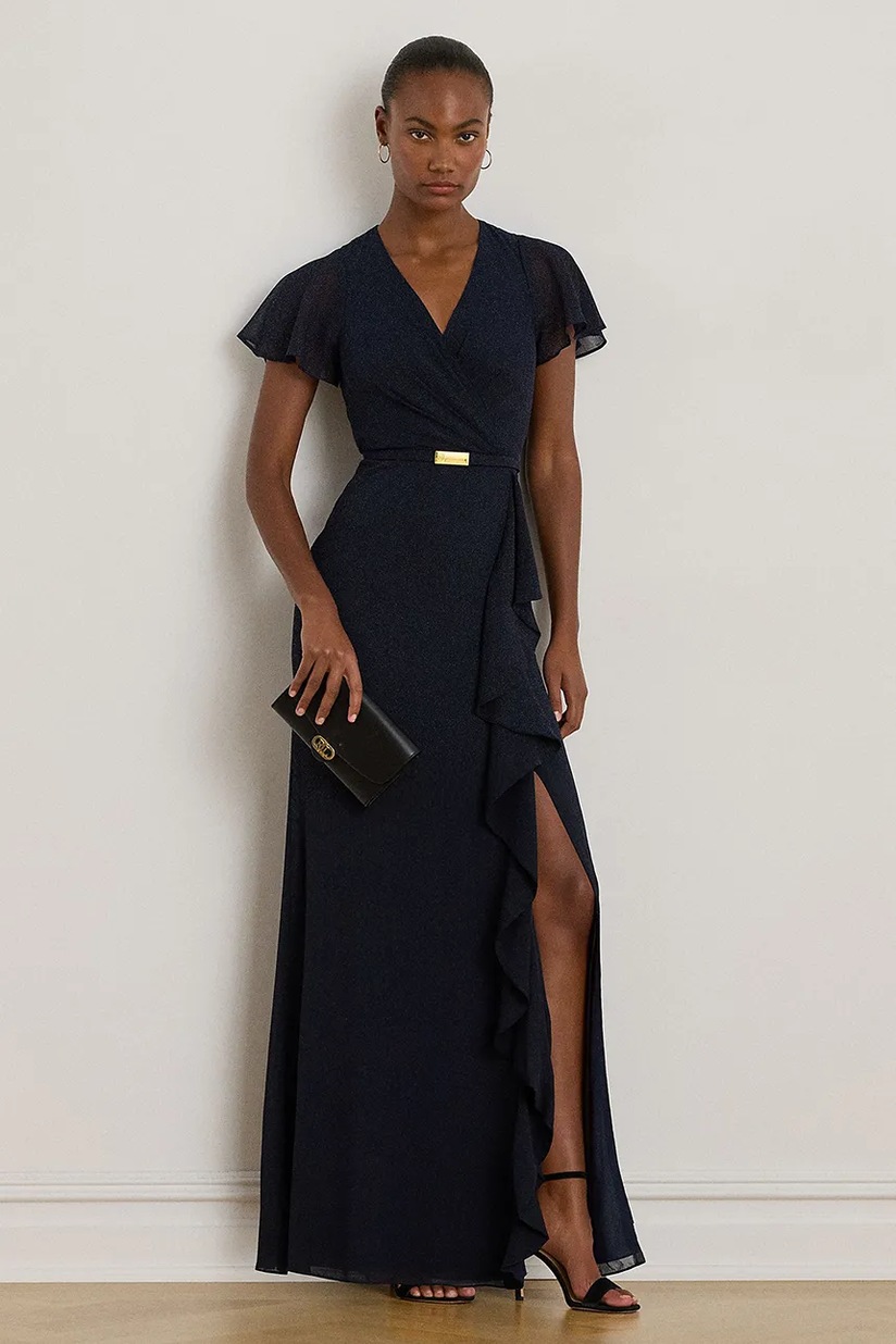 Сукня Lauren Ralph Lauren колір чорний maxi розкльошена 253909447