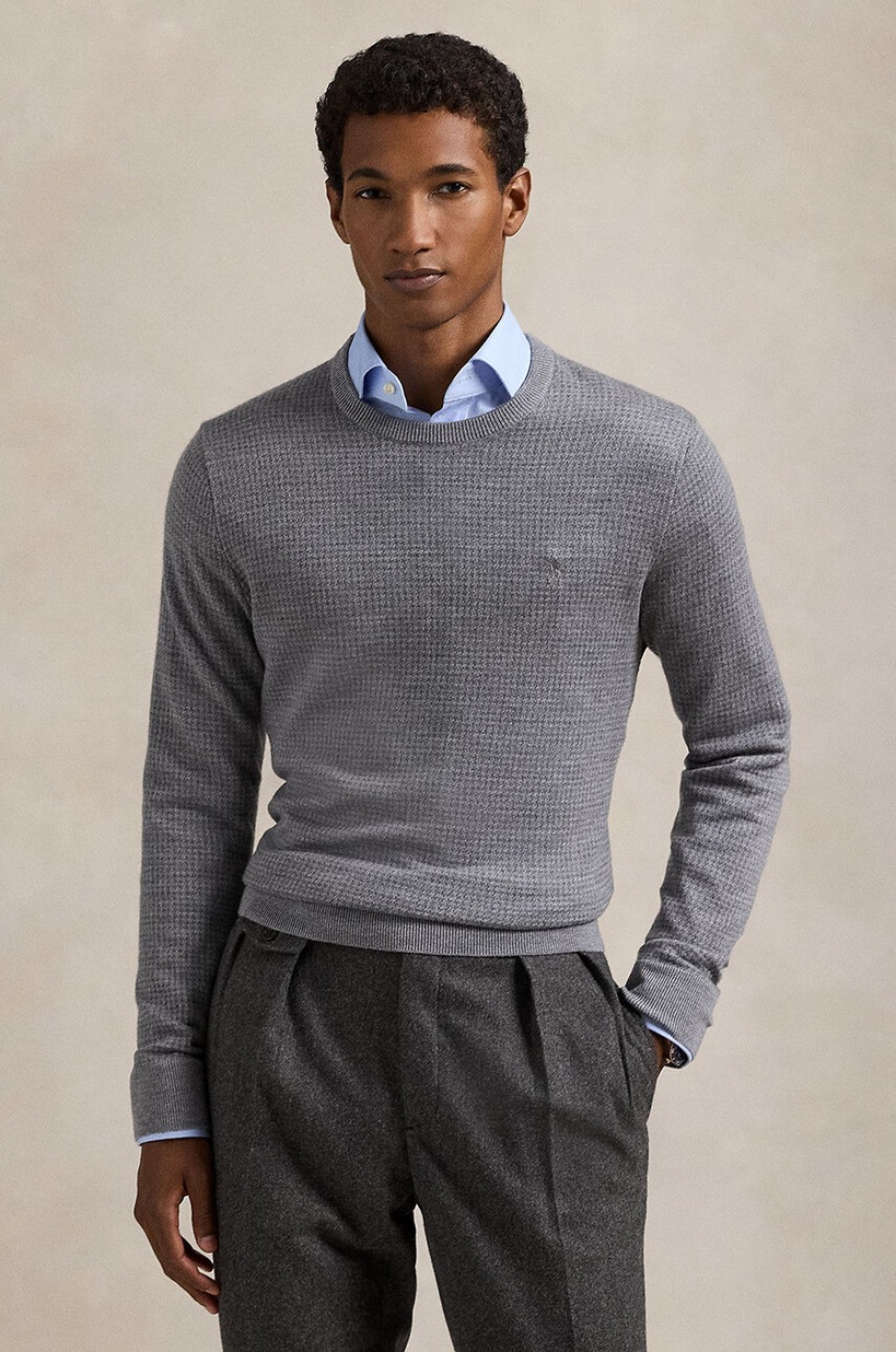 Polo Ralph Lauren woolen jumper men's gray color 710949280 at PRM US