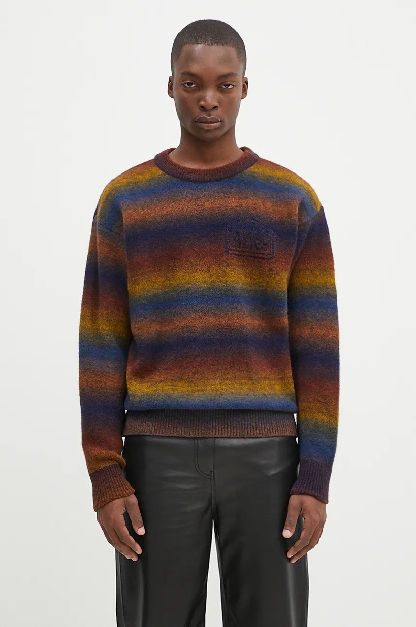 ニット/セーター agawd Henry Neck Knit OP   aries mirage Aries wool blend jumper Boucle Space Dye Knit men's AR2001902 at