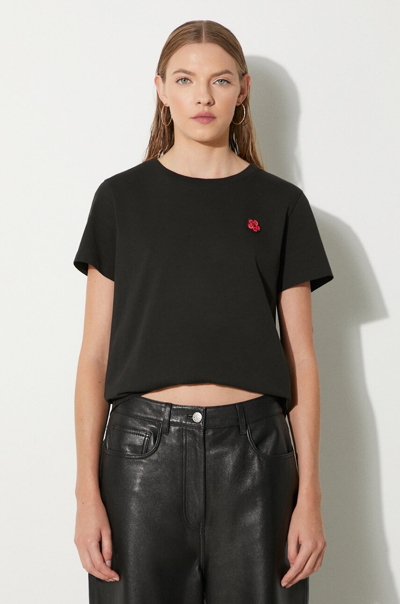 Tシャツ・カットソー KENZO Woman T-Shirt Black FF52TS1684SO 99J Kenzo cotton t-shirt women's black color FF52TS1684SO.99J at