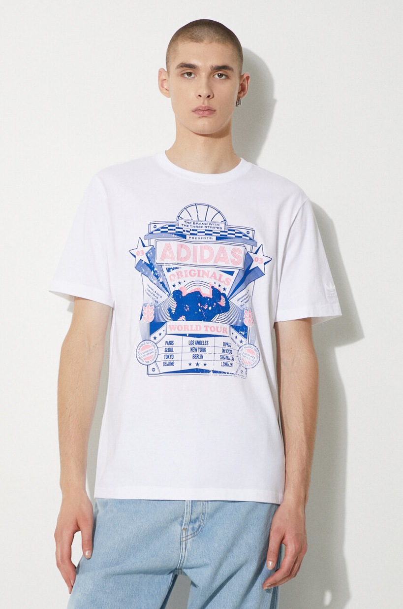 adidas Originals cotton t-shirt Street 4 men's white color with a