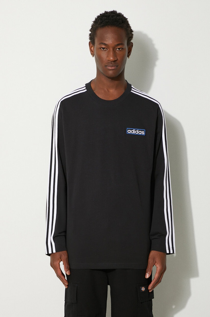 adidas Adicolor Classics 3-Stripes Long Sleeve Tee Black
