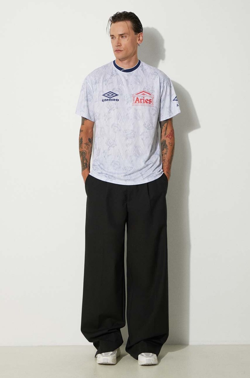 Aries t-shirt Aries x Umbro White Roses SS Football Jersey men's