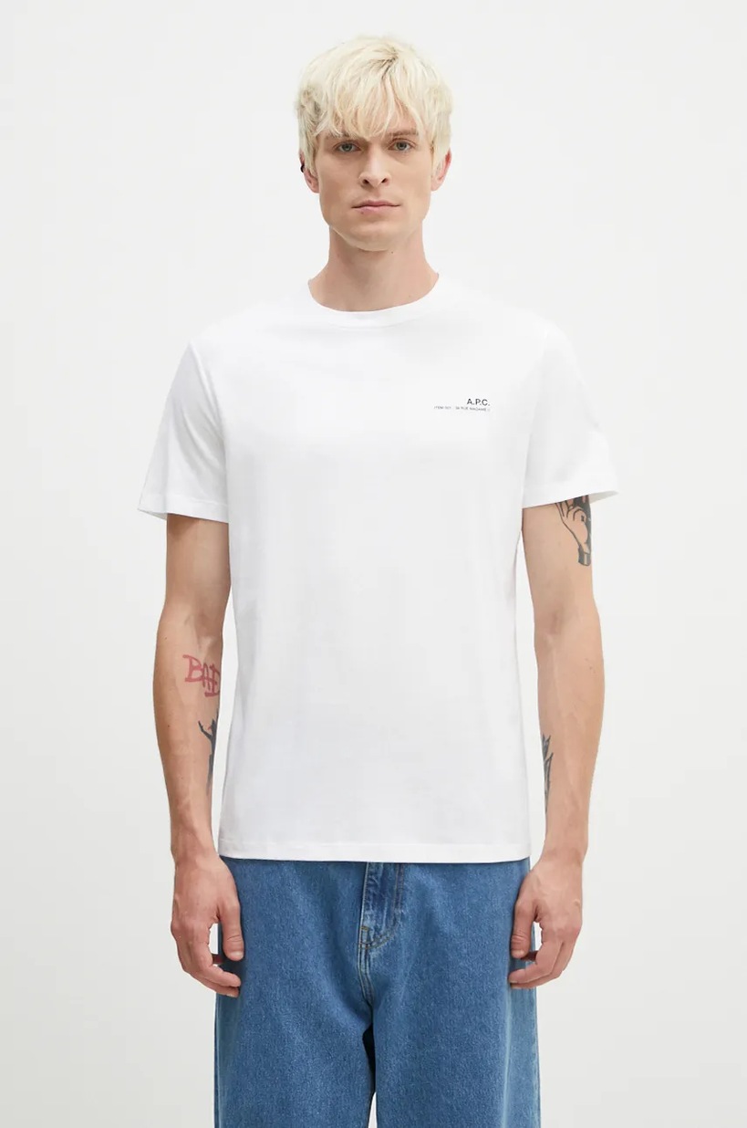 A.P.C. cotton t-shirt boxy micro logo GOTS PRM EU A.P.C. cotton t-shirt boxy micro logo GOTS PRM EU