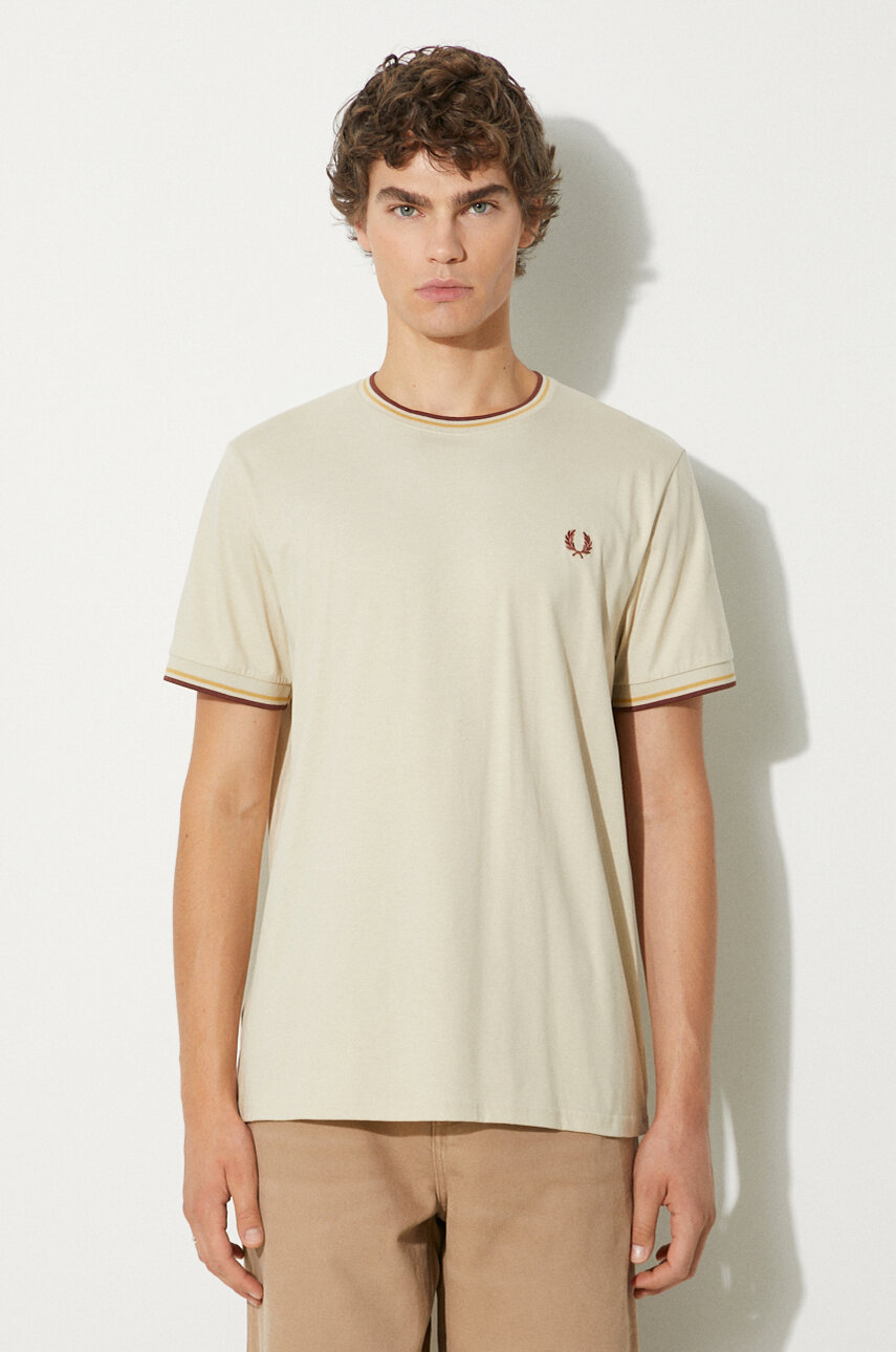 Fred Perry cotton t-shirt Fine Stripe Heavy Weight Tee PRM EU