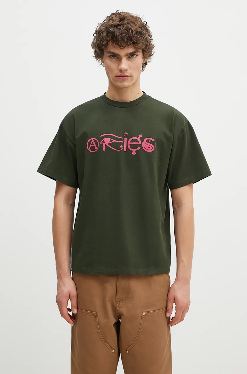 ★ARIES★ U GRUNGE HAPPY DUDE SS TEE BABY GREY ARIU241MRTS04 Aries Grunge Happy Dude SS Tee - Baby Grey