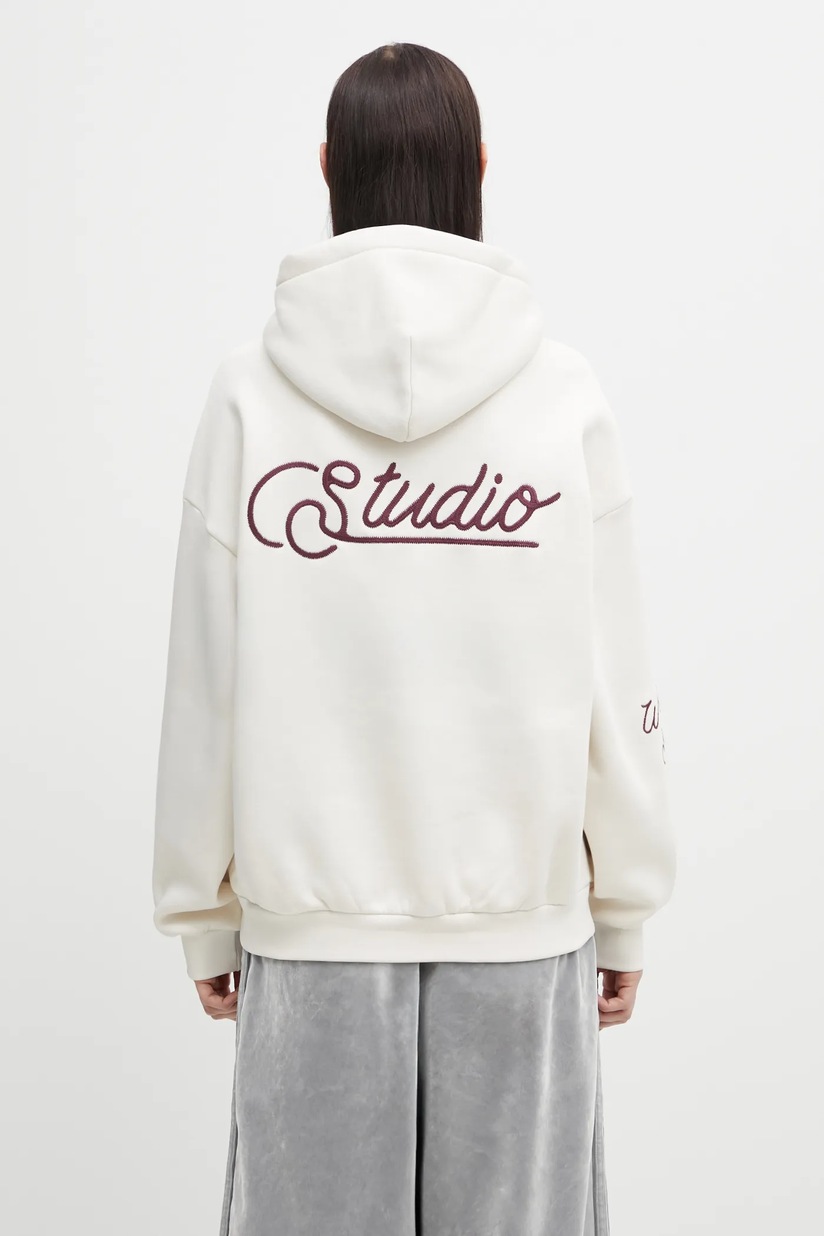 adidas Originals fleece sweatshirt Polarf Half Zip beige color