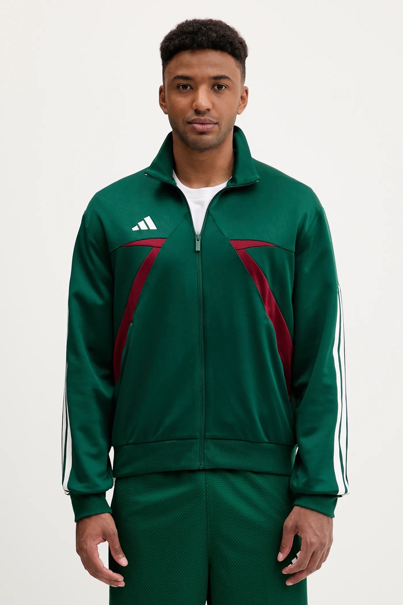 Флісова кофта adidas City Tech колір зелений однотонна KB1199