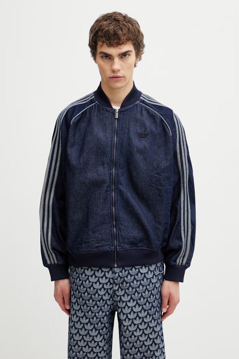adidas Originals Adicolor loose SST zip-up sweatshirt denim navy