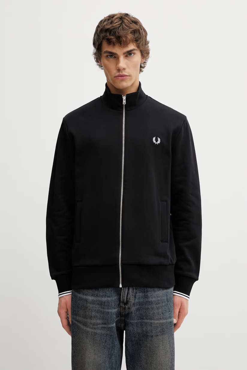 Fred Perry cotton sweatshirt men's black color J7536.198 at PRM US