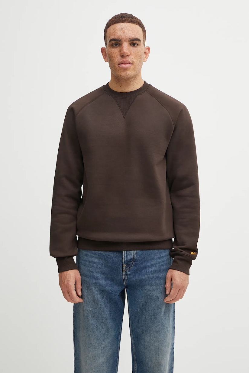 adidas Originals sweatshirt Oversize Crew brown color with an adidas Originals sweatshirt Oversize Crew brown color with an