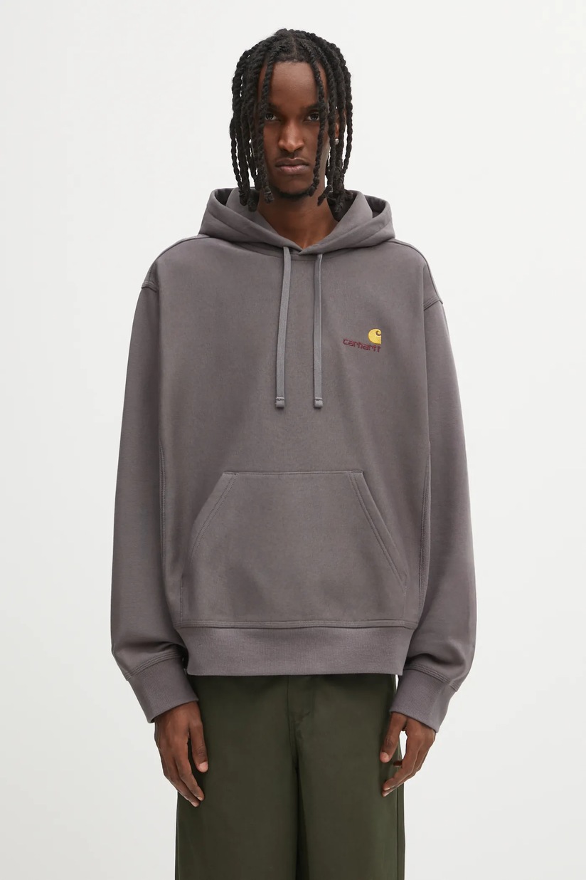 Carhartt WIP sweatshirt Hooded Alda Sweat gray color hooded smooth