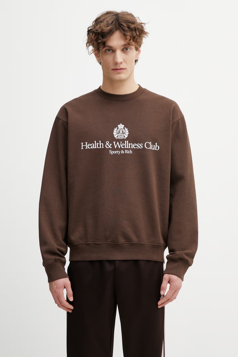 Sporty & Rich H&W Crest кофта оверсайз бавовняна чоловіча