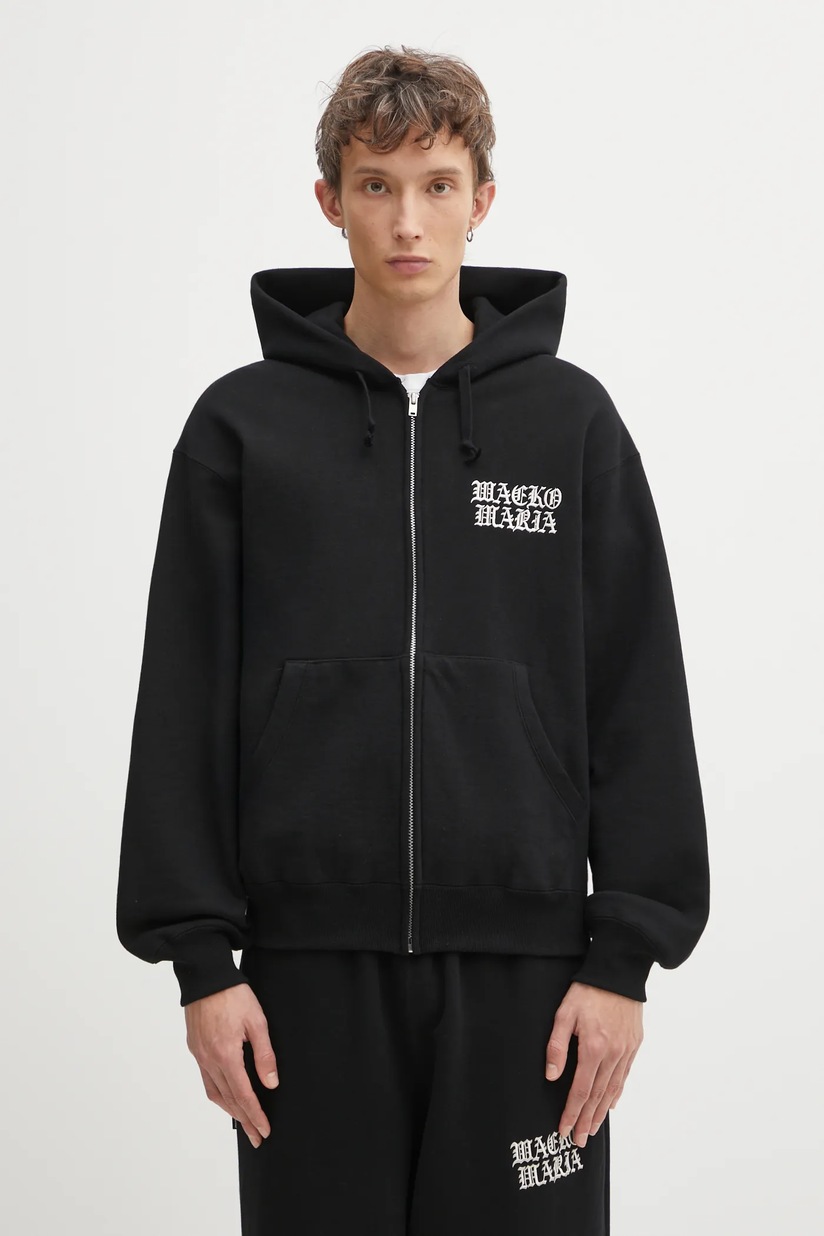 NEIGHBORHOOD cotton sweatshirt SOLID SWEAT ZIP black color hooded