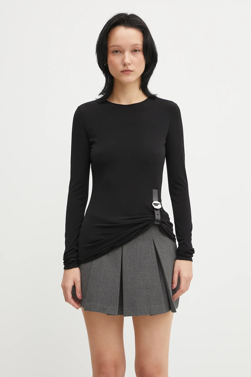 Marine Serre longsleeve shirt women's black color WTS006A.CJER0002 Marine Serre longsleeve shirt women's black color WTS006A.CJER0002