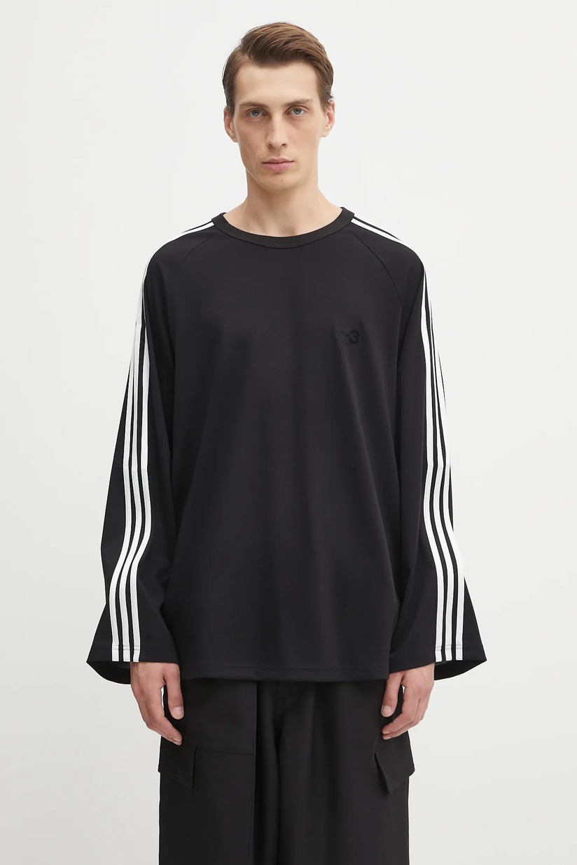 Лонгслив Y-3 Graphic Logo Longsleeve Tee мужской цвет чёрный с
