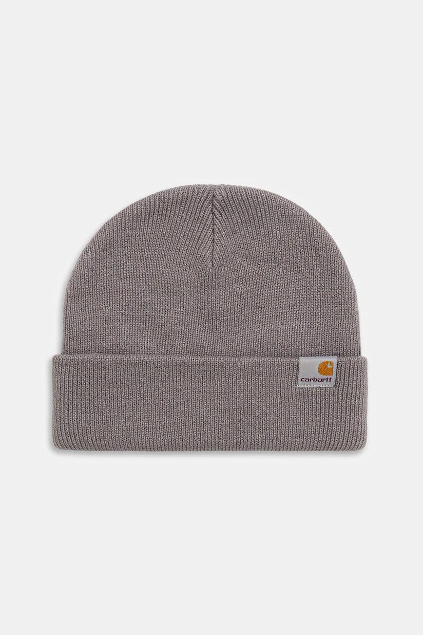 Fjallraven wool beanie 1966 Logo navy blue color thick knit at PRM US