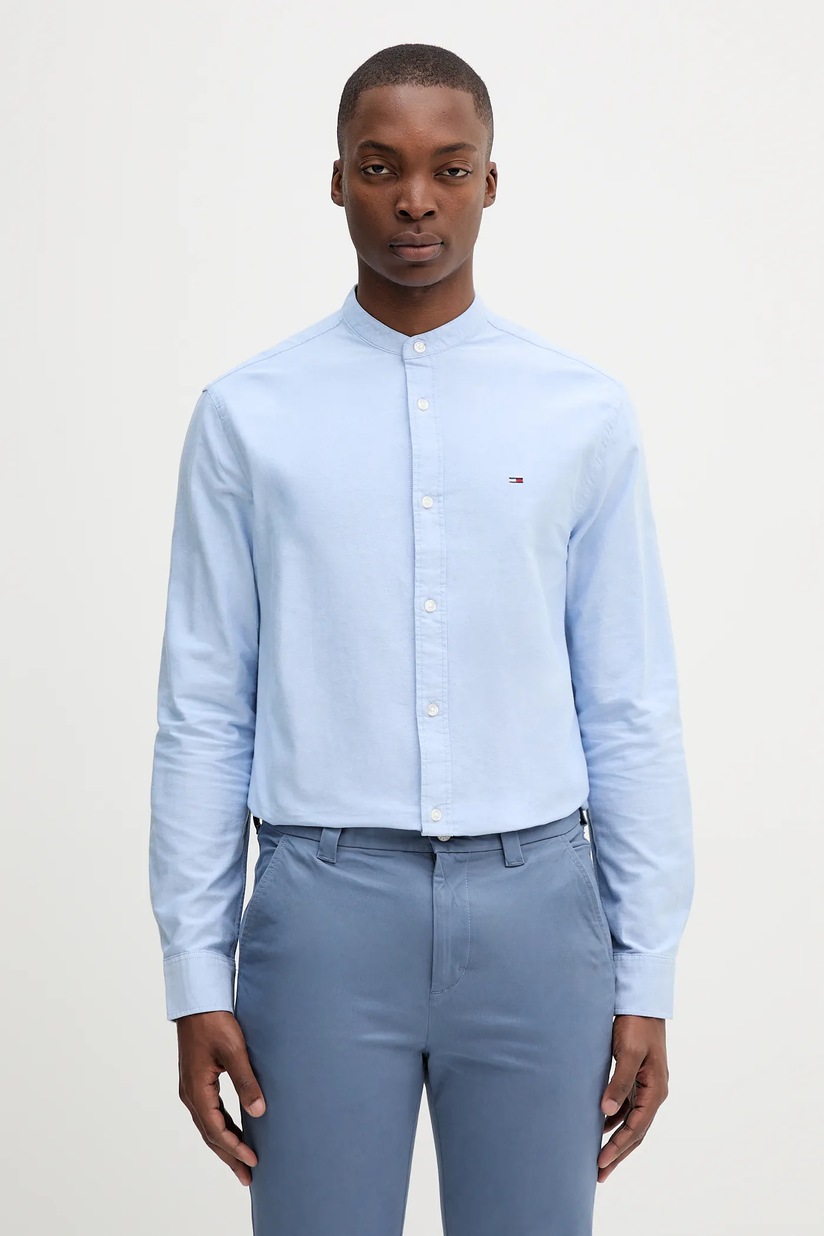 みる.　0729 Tommy Jeans koszula jeansowa męska kolor niebieski relaxed z