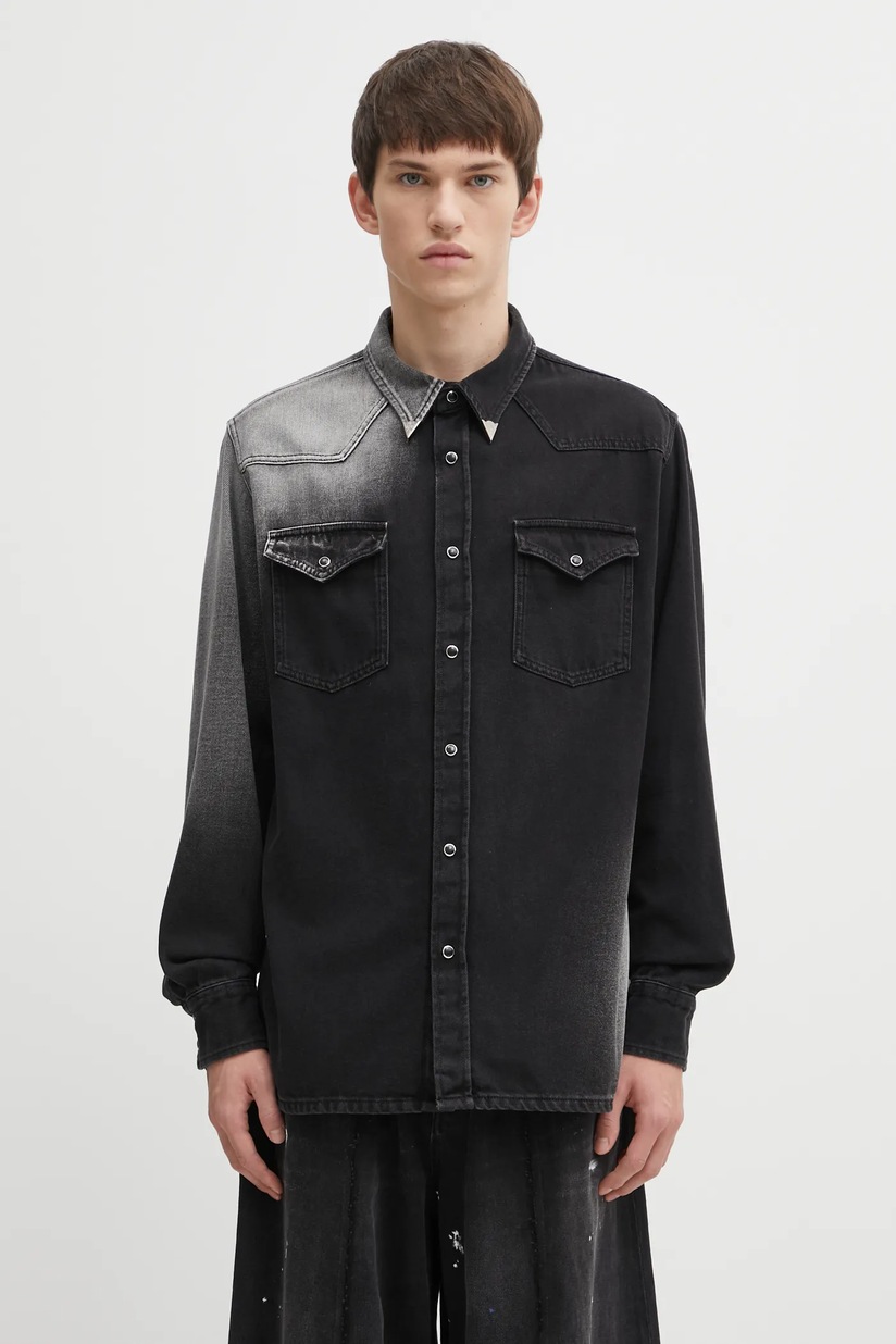 MM6 Maison Margiela denim shirt black color regular SH2DT0024