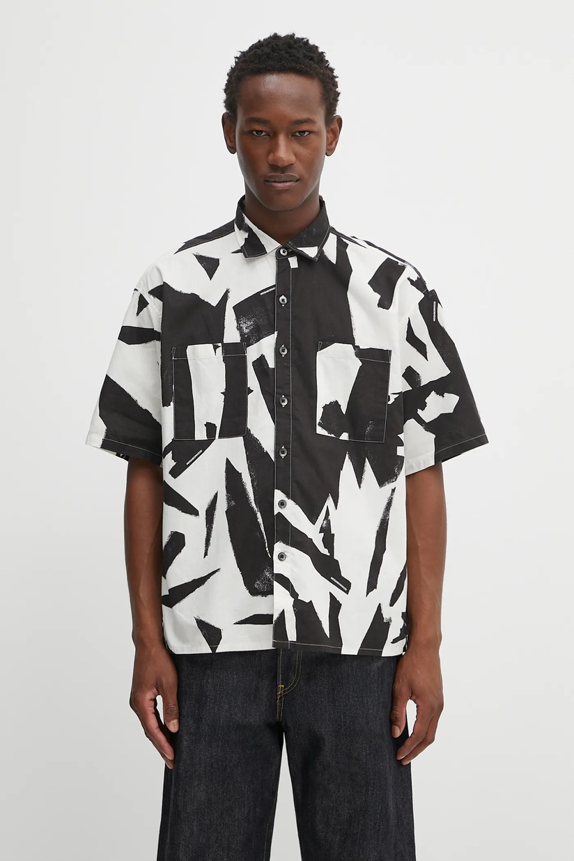 NEIGHBORHOOD cotton shirt abstract pattern plain shirt ss PRM EU