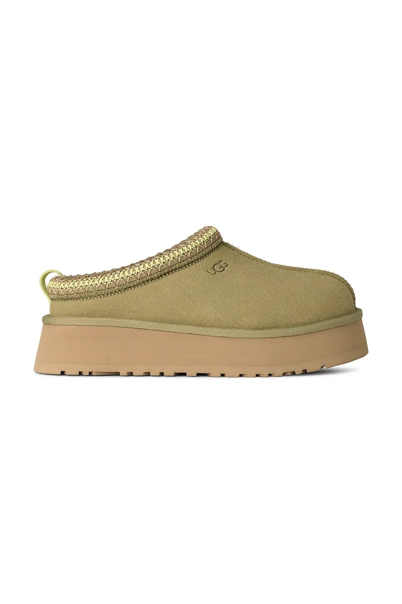 UGG papuci din piele întoarsă Tazz II culoarea verde, 1174471.MBRS