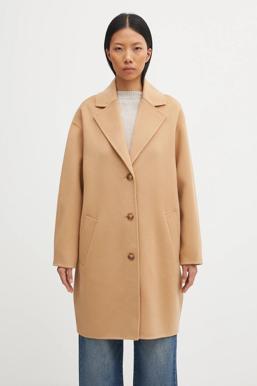 Maison Kitsuné wool coat Doubleface brown color PW02211WQ4067 at