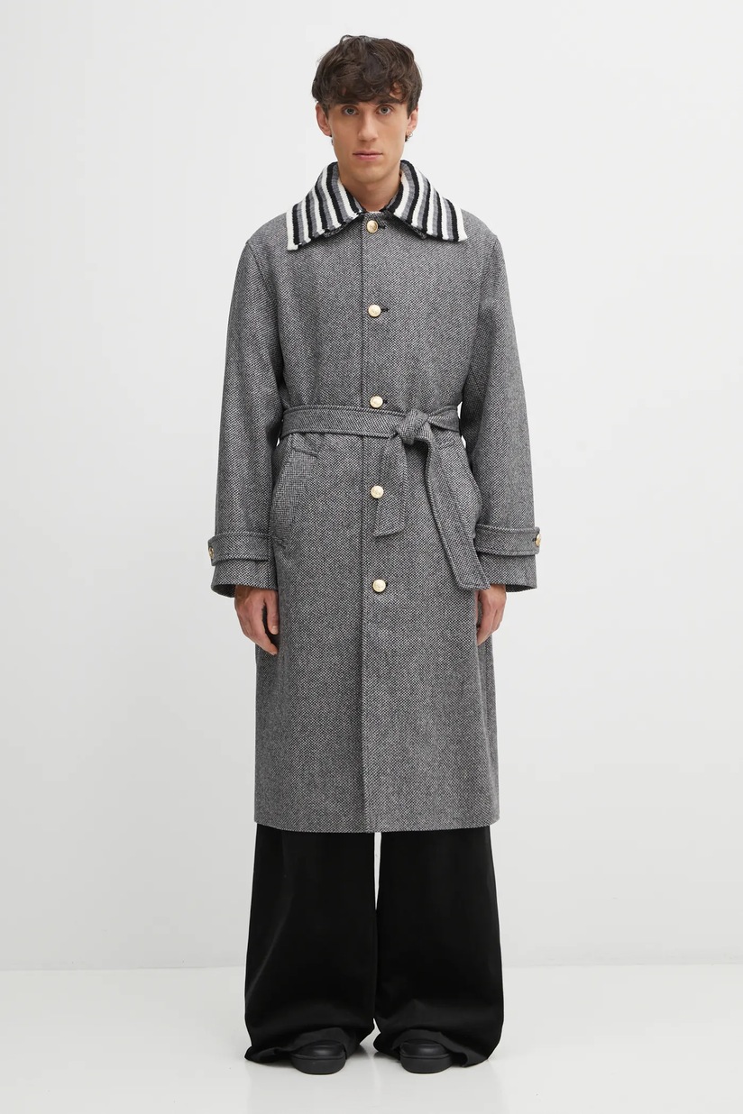 Nanushka coat DAVIAN men's gray color NM24PFJK01197 at PRM US