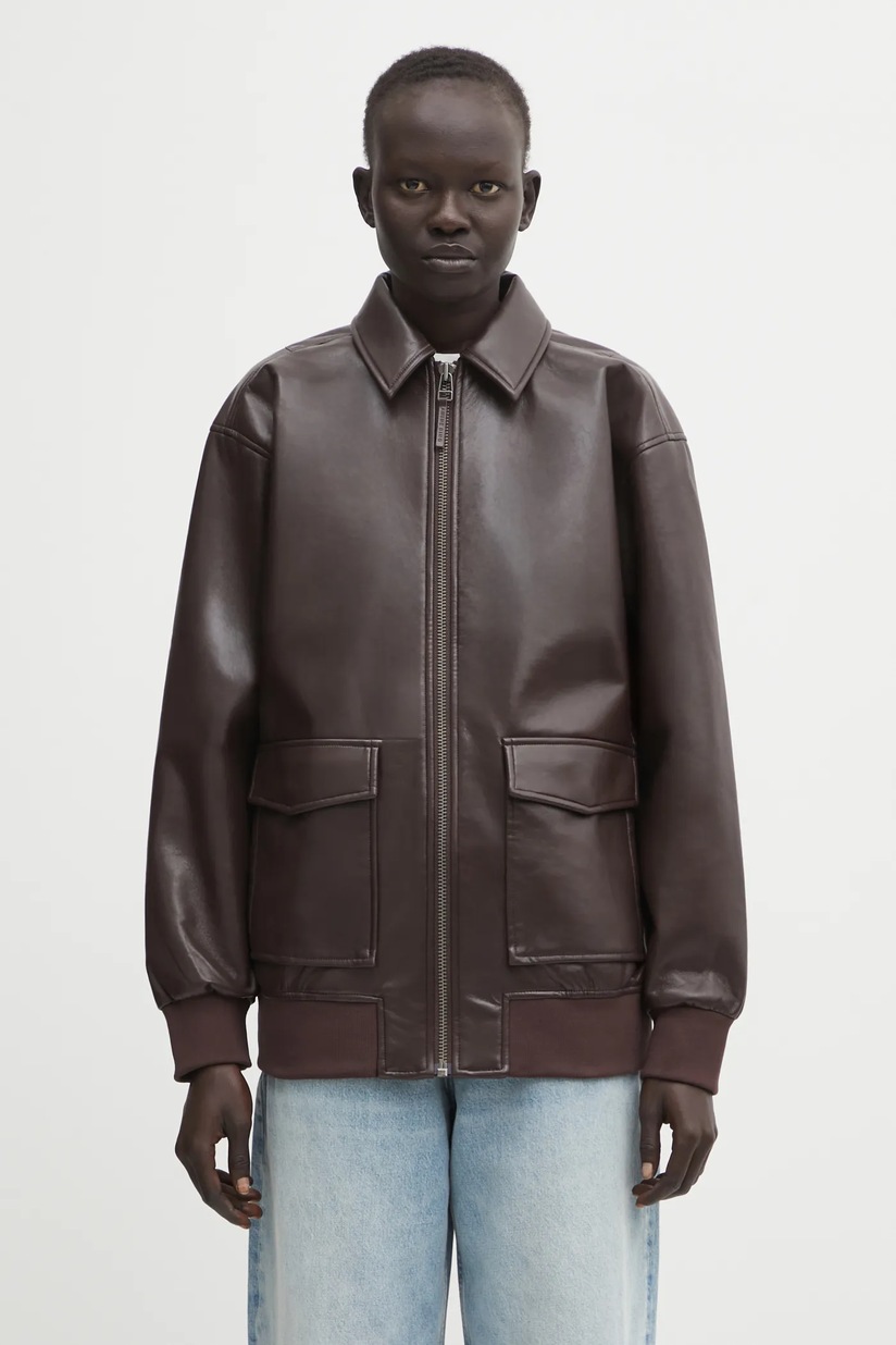 Anine Bing leather vest Sonnie Vest black color A.01.10647 at PRM US