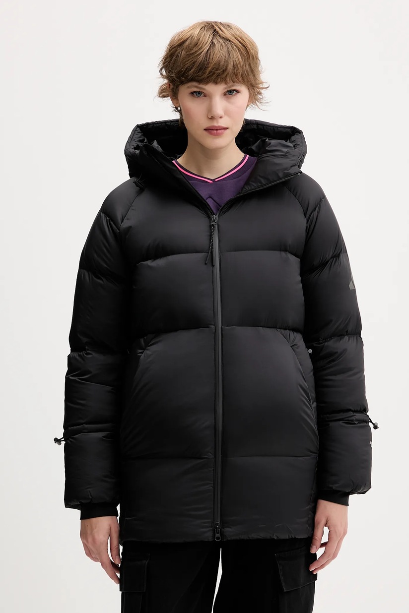 Пуховая куртка adidas Myshelter цвет чёрный зимняя oversize JN1998
