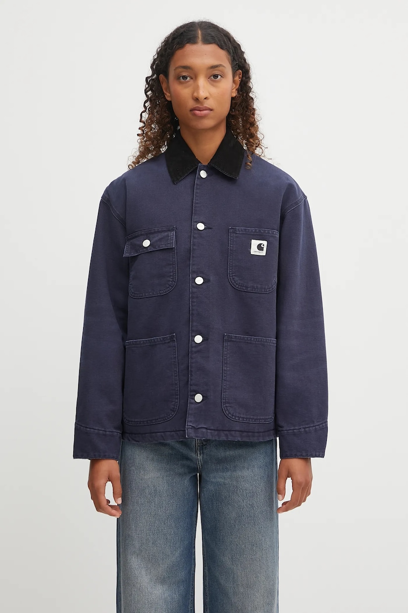 Carhartt WIP denim jacket Georgia Shirt Jac women's navy blue Carhartt WIP denim jacket Georgia Shirt Jac women's navy blue