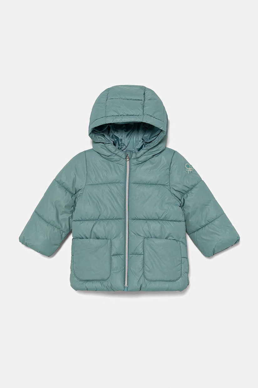 Giubbotto Finto Piumino United Colors Of Benetton Per Bambina – Viola, 5 Anni, Cappuccio E Zip, Nylon Leggero, Tasca Applicata E Logo Patch – Ideale Per Mezza Stagione