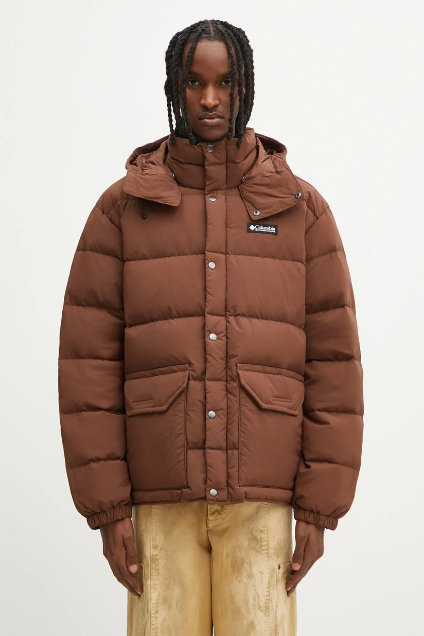 希少　コロンビア hooded puffer jacket チェック　ブラウン Columbia Puffect™ II Hooded Jacket Brown Mens Down & Puffer Jacket