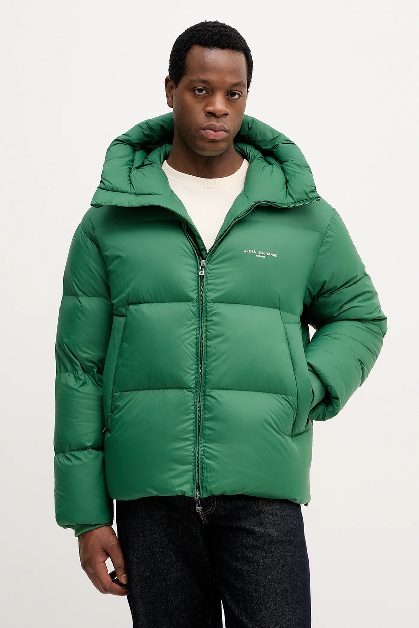 mさま ESMOK fur pocket blouson Пухова куртка Armani Exchange колір зелений зимова XM001115