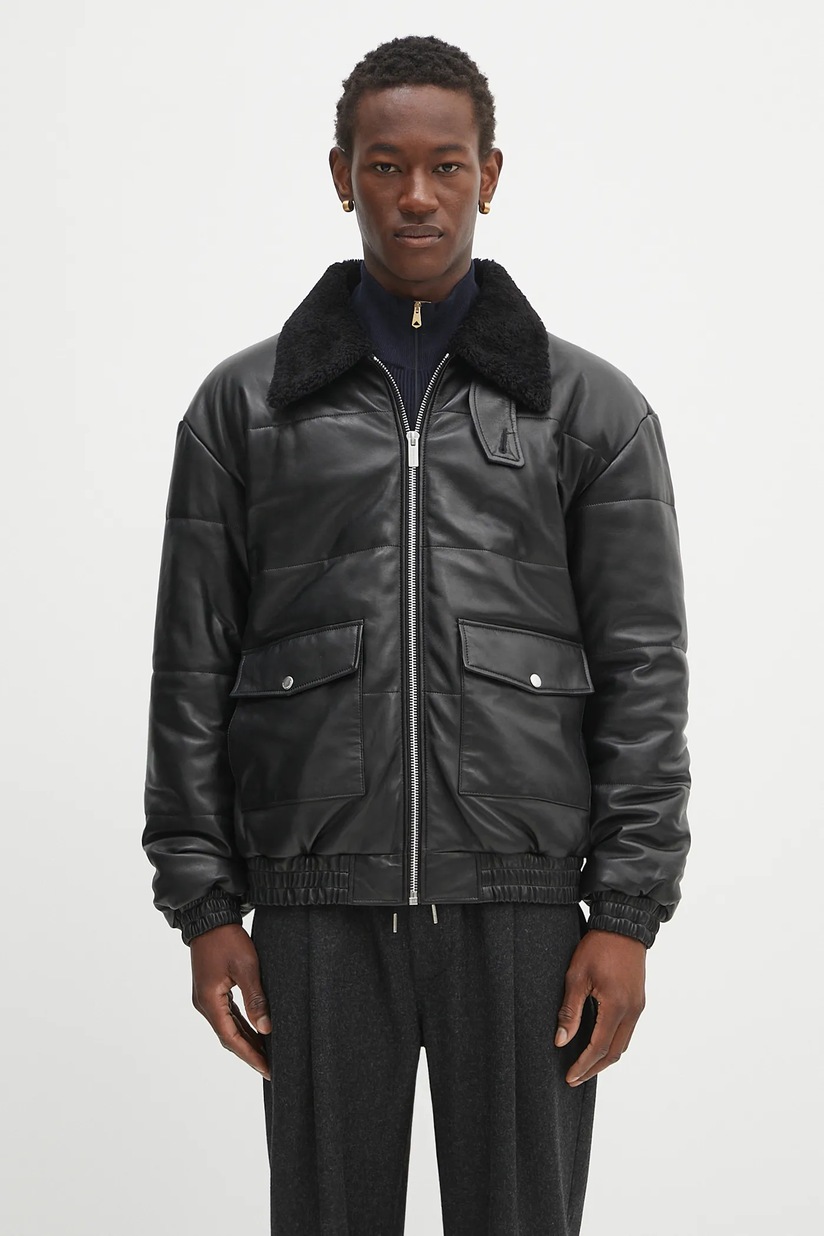 Kenzo denim jacket Happy Tiger Utility Fleece black color