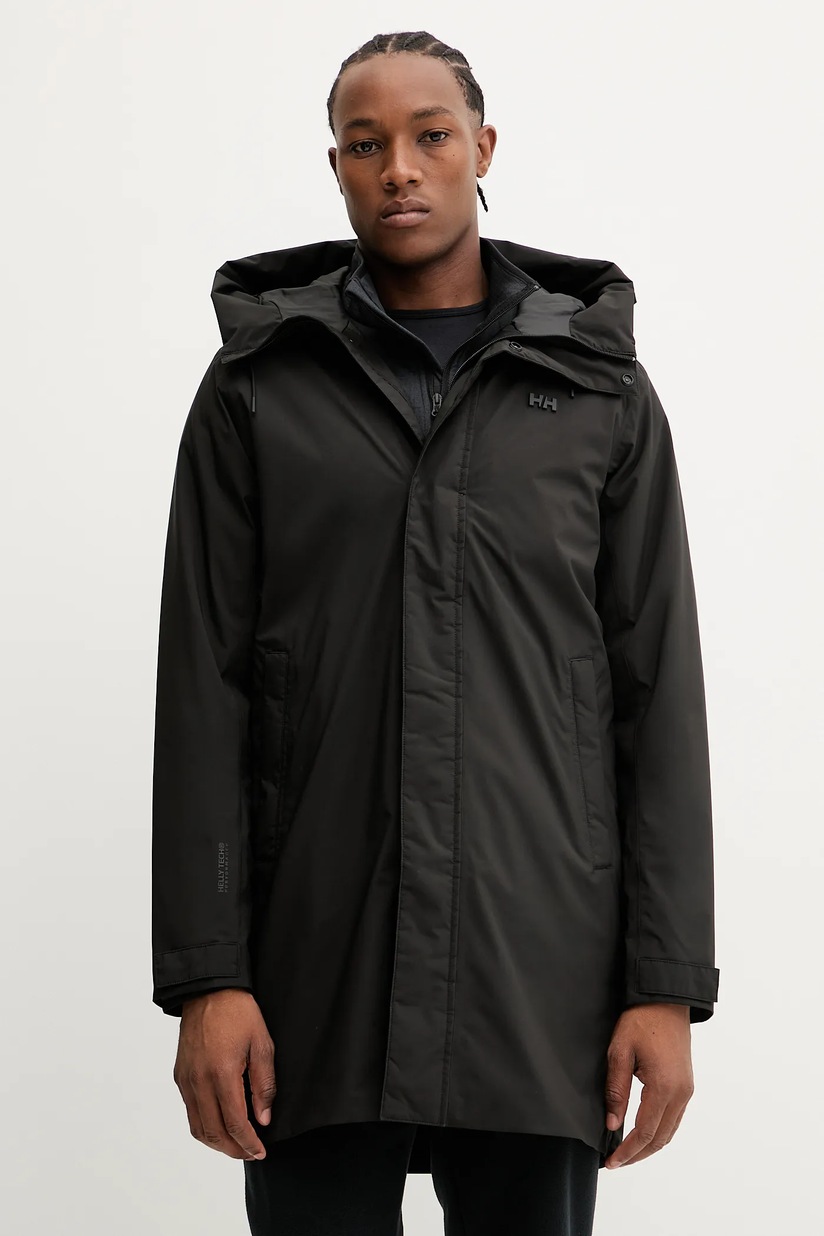 Helly Hansen rain jacket Ervik men's black color 64032 at PRM US