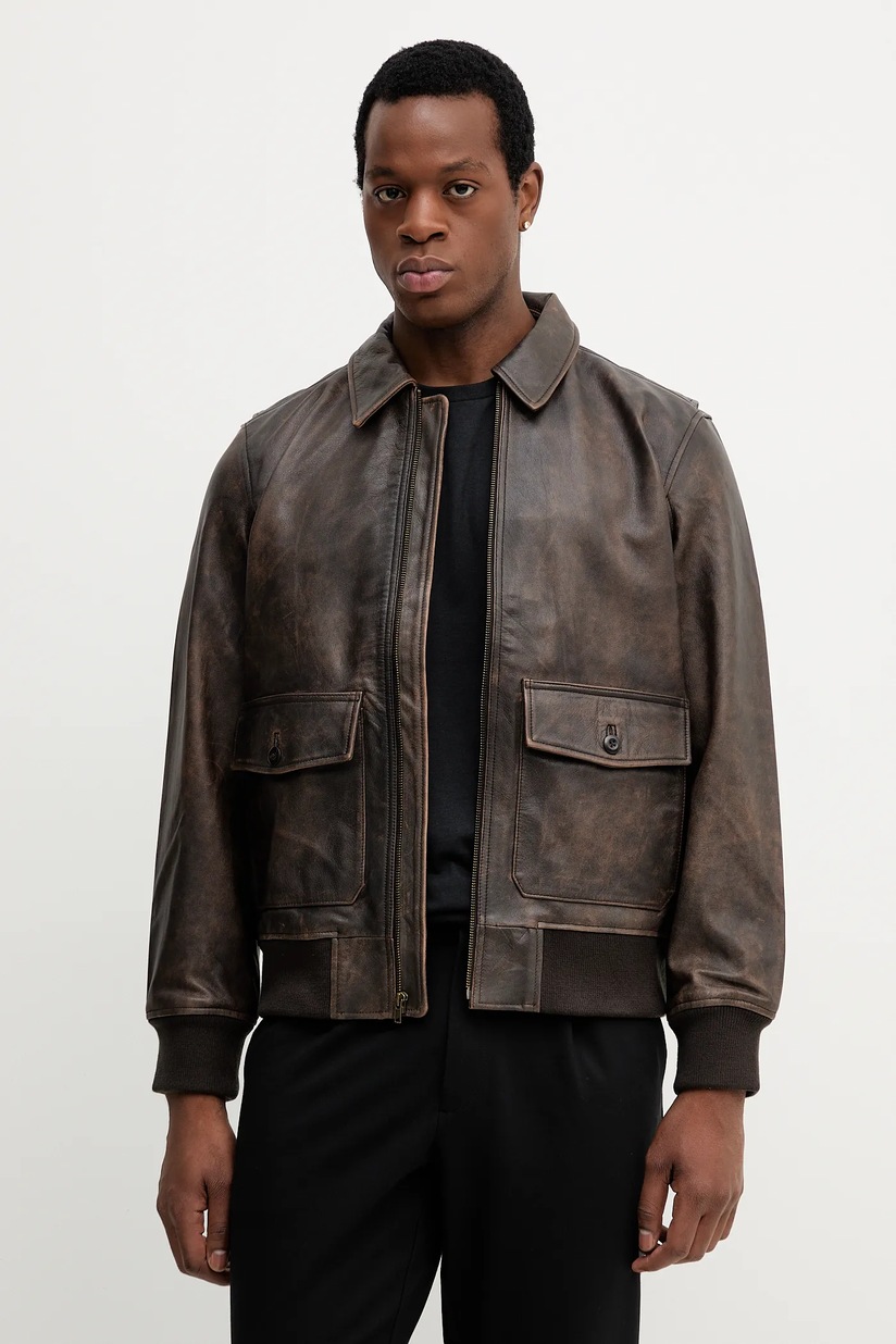 邦楽 Terminal 3 (Color Jacket ver.) Levi's geacă de piele culoarea maro, de tranziție, 003AU | ANSWEAR.ro