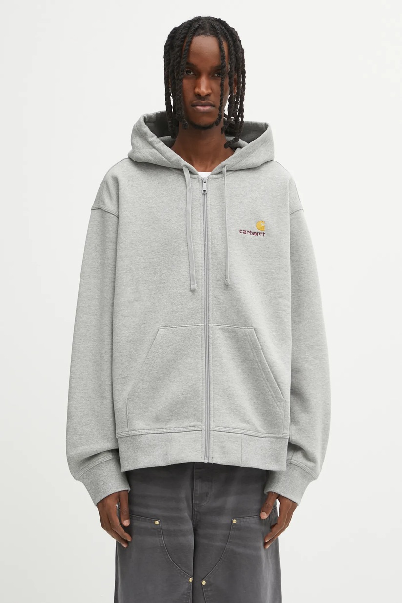 Carhartt WIP cotton sweatshirt Hooded Vista Jacket gray color