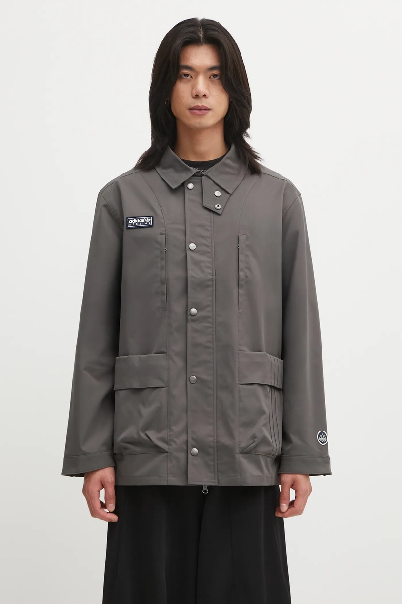 adidas Originals jacket Commercial Puff men's gray color IY3398 at