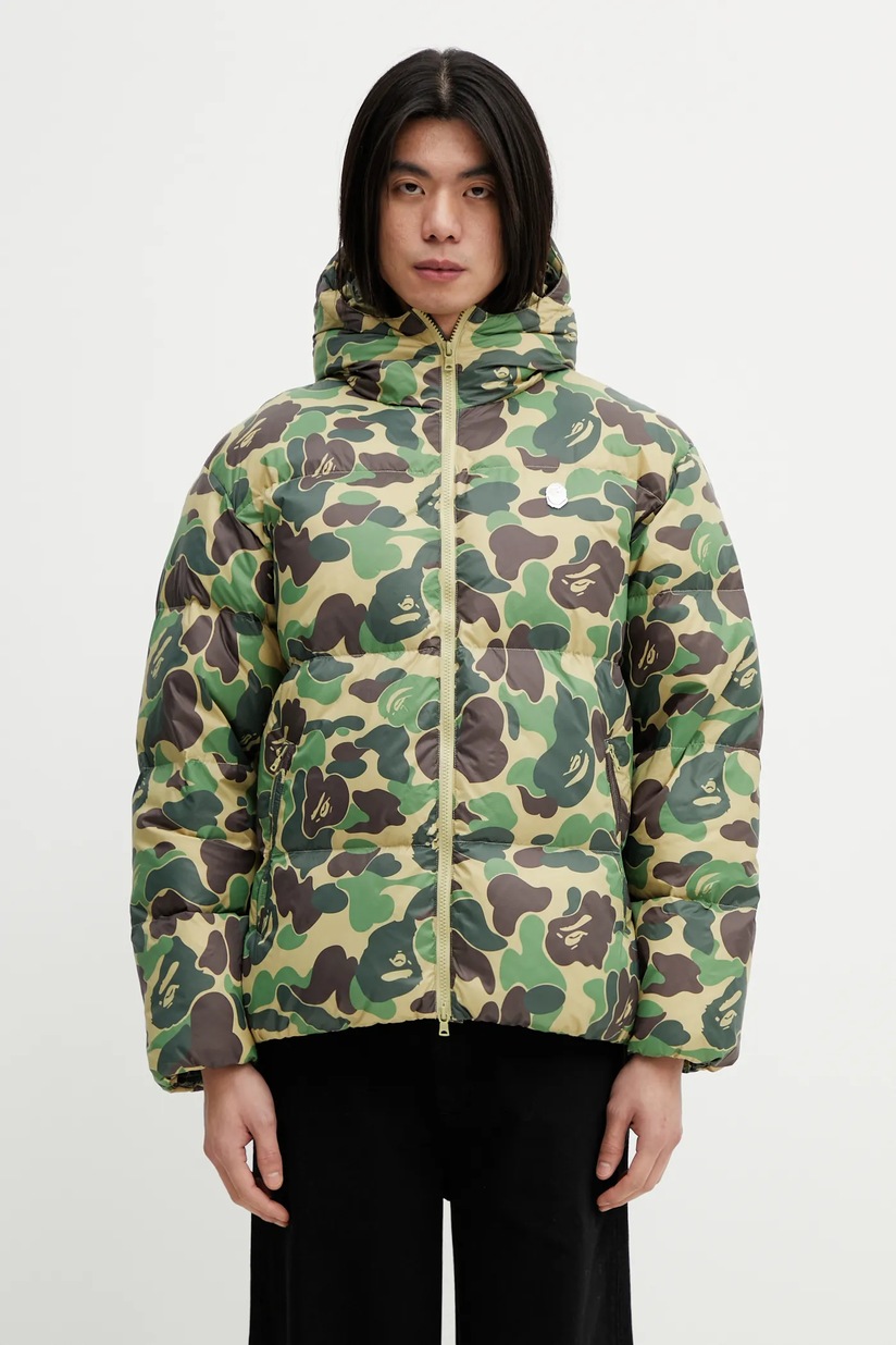 A Bathing Ape down jacket 1st Camo Snowboard Sharkdown green color