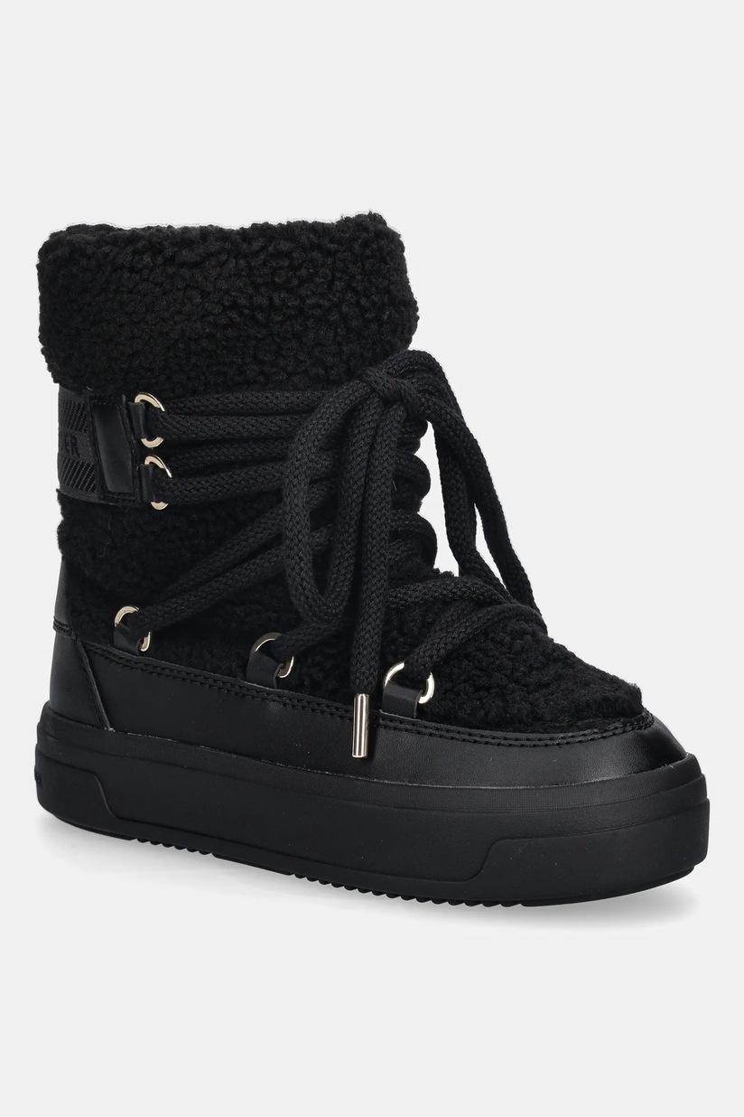 Juicy Couture ブラック ブーツ 7(24cm) Juicy Couture ロゴタグ スノーブーツ | ブラック | FARFETCH JP