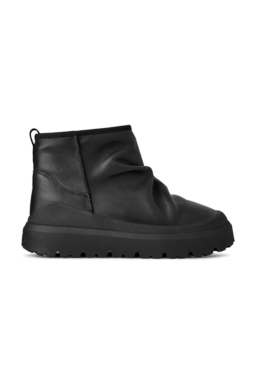 Kenzo leather shoes Ukio Lace Up Boots men's black color
