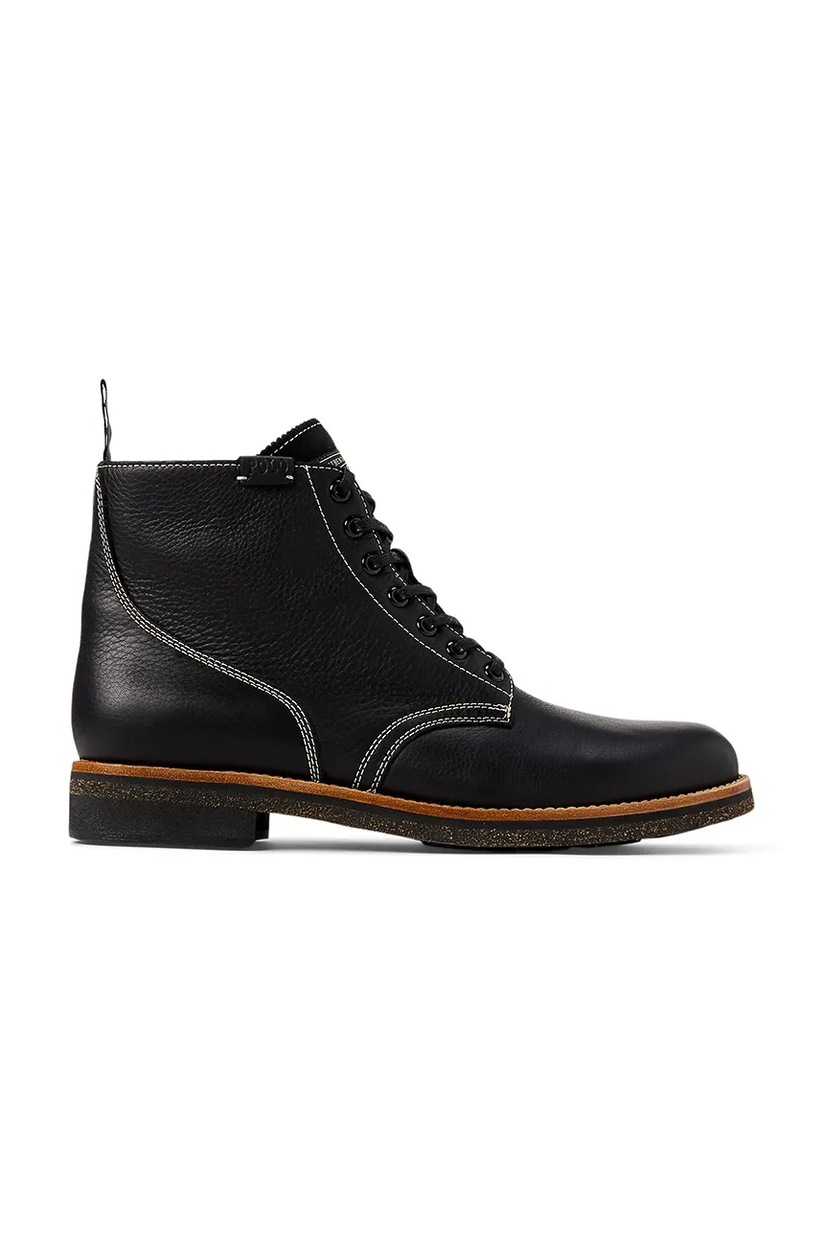 Armani Exchange ghete de piele barbati, culoarea negru, XUM018